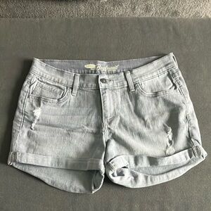 Women's Light Gray Denim Shorts